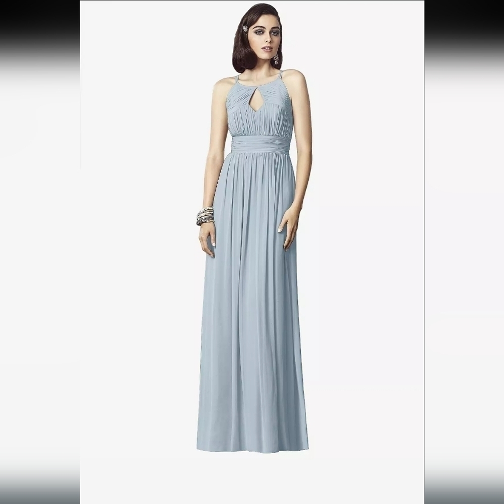 ✨️DESSY COLLECTION STYLE 2906 Color Mist Blue Cutout Formal Maxi Dress Medium